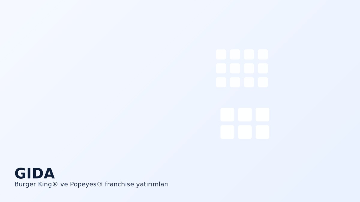 GIDA — Burger King & Popeyes franchise yatırımları